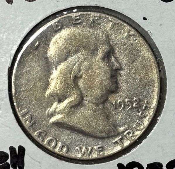 U.S. BEN FRANKLIN SILVER HALF DOLLAR 1952 image