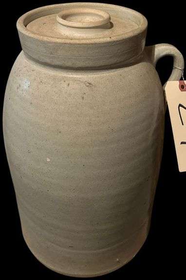 VINTAGE CROCK CHURN (NO DASHER, CHIP ON RIM) image