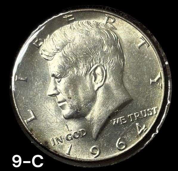1964 U.S. KENNEDY SILVER HALF DOLLAR, GOOD LUSTER AND DETAIL image