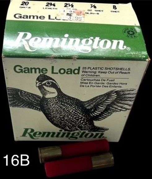 BOX OF 25 REMINGTON GAME LOAD 20 GAUGE 2-3/4 LENGTH 7/8 OZ SHOT 8 SHOT SHOTSHELLS image