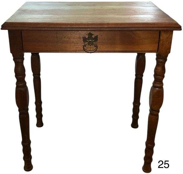 SMALL ANTIQUE WOODEN 1-DRAWER SIDE TABLE, READY TO BE RESTORED - APPROX. 19.5” TALL X 17.75” LONG X 11.75” WIDE image