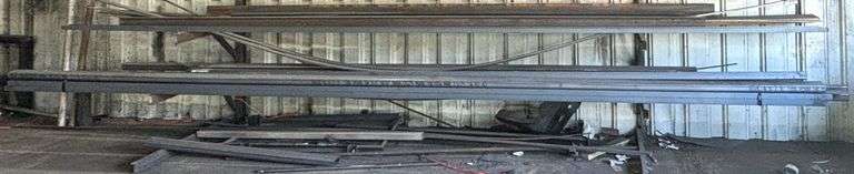 ASSORTMENT OF METAL TUBING, ANGLE IRON, RODS, SQUARE TUBE, C-CHANNEL, FLAT, AND MORE - PIECES RANGE UP TO 20’ - RACKS NOT INCLUDED