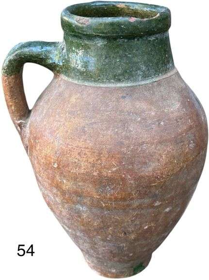 ANTIQUE CLAY POTTERY PITCHER (AS-FOUND, CHIP ON RIM) image