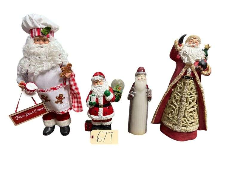 LOT OF 4 SANTA FIGURINES image