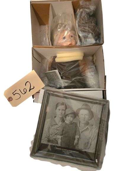 THE DANBURY MINT “LITTLE ELVIS” PORCELAIN DOLL APPROX. 19” BY PHYLLIS SEIDL W/ FAMILY PHOTOGRAPH image