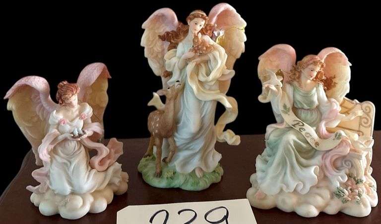 3 SERAPHIM CLASSICS: TESS 'TENDER ONE', JOY 'GIFT OF HEAVEN' (DOVE NEEDS TO BE REAPPLIED) - LILLIAN 'NURTURING LIFE' image