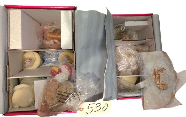 2 MARIE OSMOND DOLLS APPROX. 12” BRAND NEW IN BOX: “FARMER’S DAUGHTER”, “CUPID’S HELPER” image