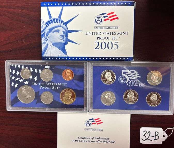 UNITED STATES MINT PROOF SET, STATE QUARTERS PROOF SET, 2005, IN BOX W/ COA image