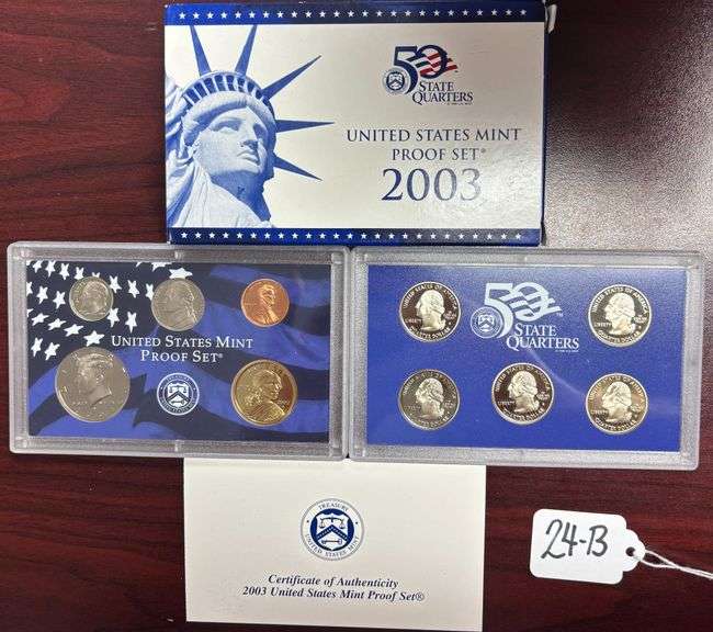 UNITED STATES MINT PROOF SET, STATE QUARTERS PROOF SET, 2003, IN BOX W/ COA image