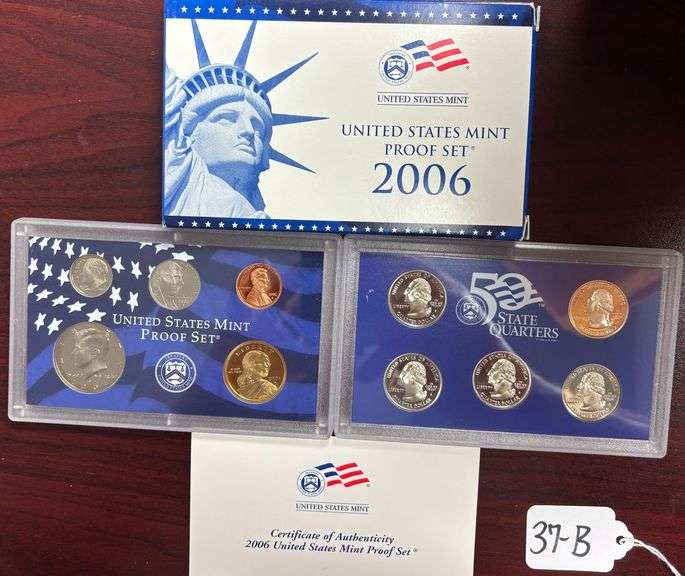 UNITED STATES MINT PROOF SET, STATE QUARTERS PROOF SET, 2006, IN BOX W/ COA image
