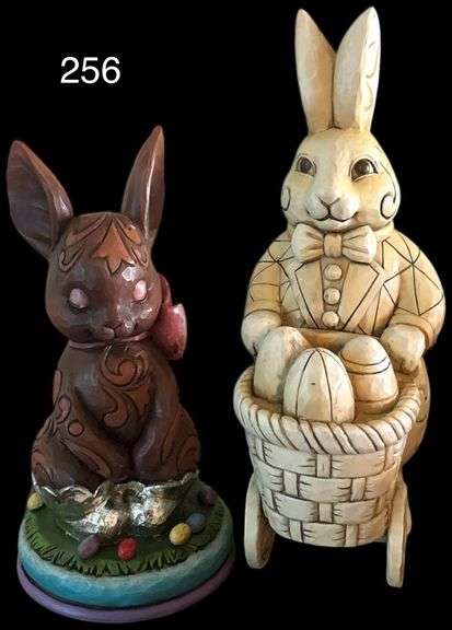 2 JIM SHORE EASTER THEME FIGURINES: "EASTER EGGSPERT", "EASTER SWEETIE" image