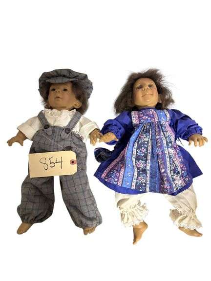 SET OF 2 JACKIE-JANSEN KUSTLERPUPPEN VINTAGE VINYL DOLLS "CHRISTIAN" AND "GERTRUDE" image