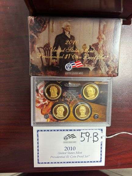 2010 UNITED STATES MINT PRESIDENTIAL $1 COIN PROOF SET IN BOX WITH COA - FILLMORE, PIERCE, BUCHANAN, LINCOLN image