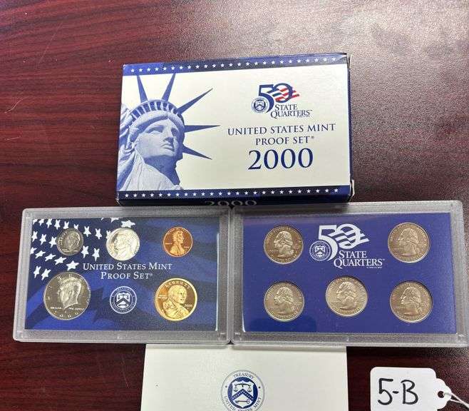 UNITED STATES MINT PROOF SET, STATE QUARTERS PROOF SET, 2000, IN BOX W/ COA image