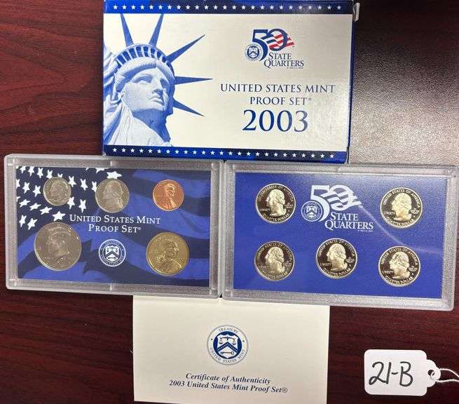 UNITED STATES MINT PROOF SET, STATE QUARTERS PROOF SET, 2003, IN BOX W/ COA image