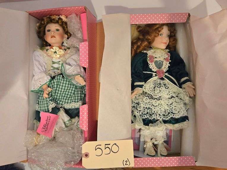 2 PARADISE GALLERIES PORCELAIN DOLLS APPROX. 14”: “IVY” AND “KELLY” image
