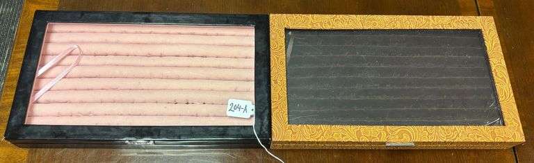 TWO RING CASES, PLASTIC TOPS, HOLDS A LOT OF RINGS image