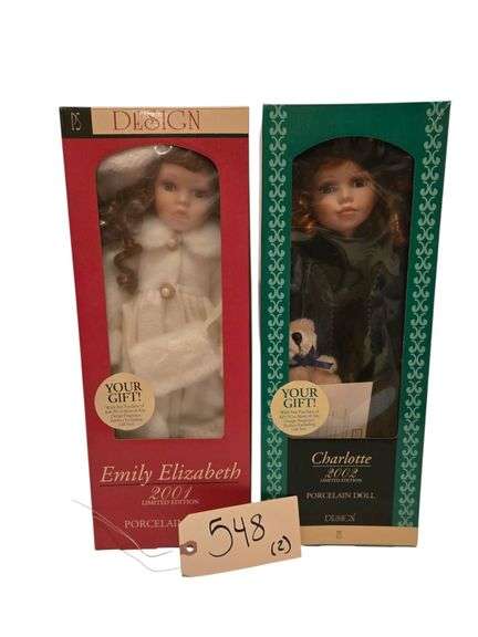 2 PS DESIGN PORCELAIN DOLLS: “EMILY ELIZABETH 2001”, “CHARLOTTE” 2002 image
