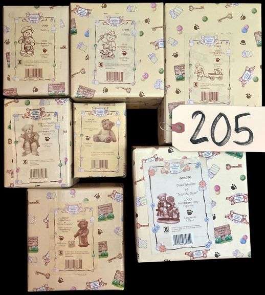 SEVEN CHERISHED TEDDY FIGURES IN BOXES: VIVIENNE, MYSTERY BEAR, BRAD WHEELER, JULIA BARRON, ETC. - PLEASE ZOOM IN image