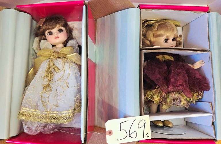 2 PORCELAIN MARIE OSMOND DOLLS APPROX. 13.5”: “ADORA THE SEASON BELLE”, “ADORA BELLE HOLIDAY 2008” image