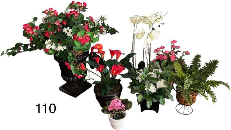 7 DECORATIVE ARTIFICIAL FLORAL ARRANGEMENTS image