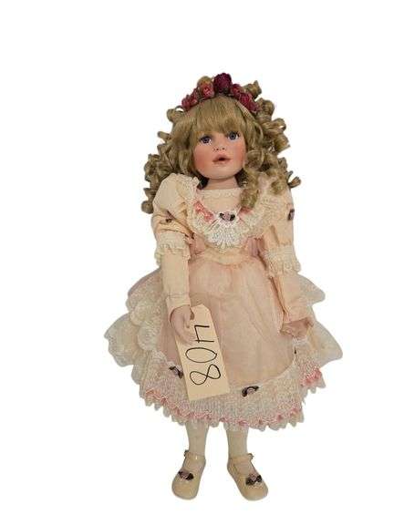 AEL2001 PORCELAIN DOLL MARKED B448 - APPROX. 24.5” TALL image