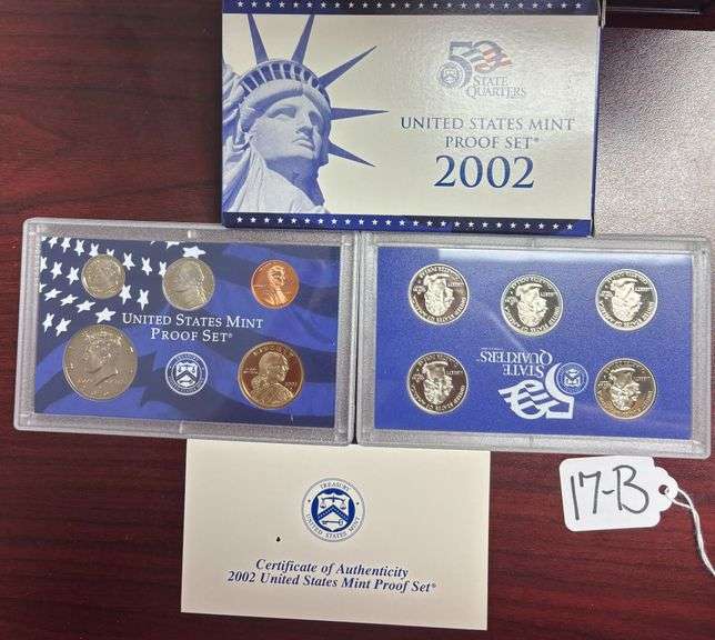 UNITED STATES MINT PROOF SET, STATE QUARTERS PROOF SET, 2002, IN BOX W/ COA image
