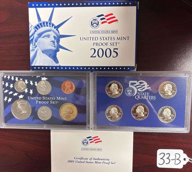 UNITED STATES MINT PROOF SET, STATE QUARTERS PROOF SET, 2005, IN BOX W/ COA image