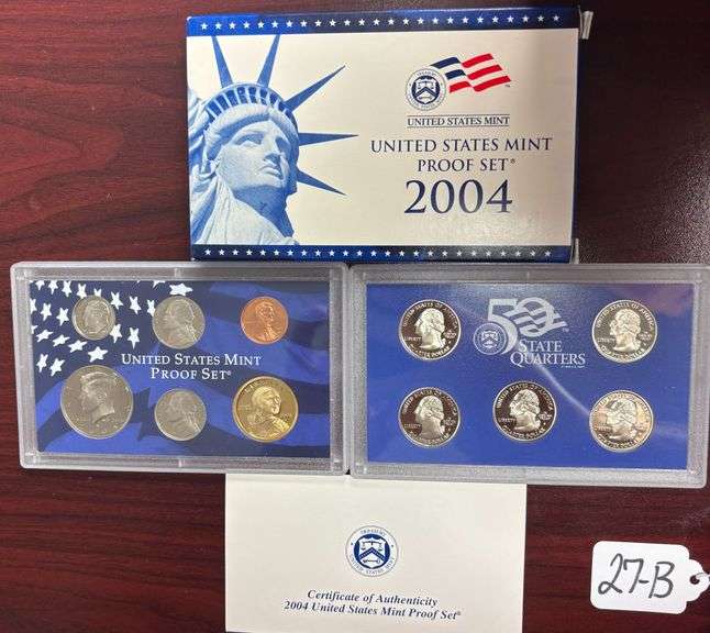 UNITED STATES MINT PROOF SET, STATE QUARTERS PROOF SET, 2004, IN BOX W/ COA image