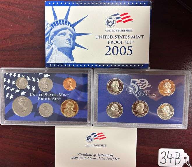 UNITED STATES MINT PROOF SET, STATE QUARTERS PROOF SET, 2005, IN BOX W/ COA image