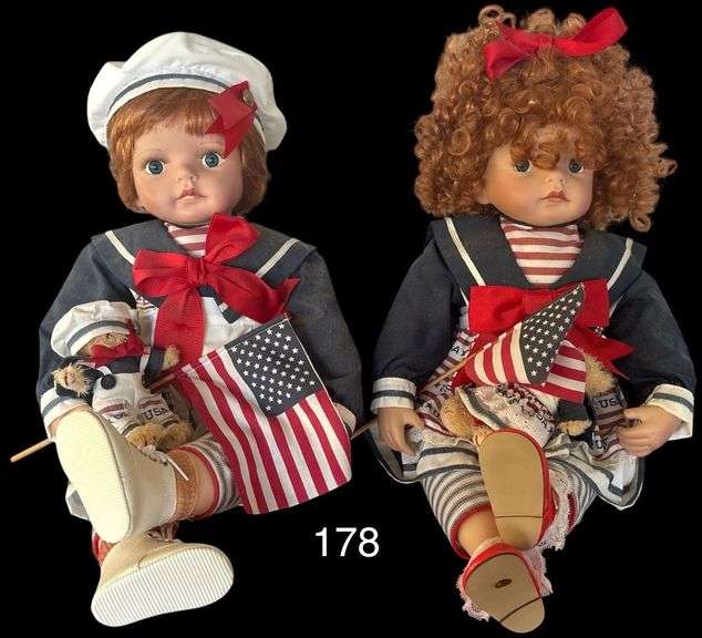 2 APPEAR TO BE KATHY SMITH FITZPATRICK VINTAGE VINYL PATRIOTIC USA DOLLS #182 image