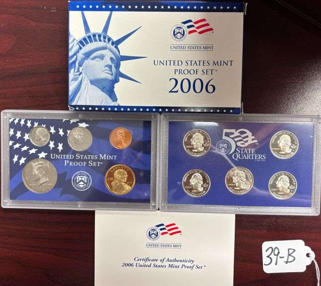 UNITED STATES MINT PROOF SET, STATE QUARTERS PROOF SET, 2006, IN BOX W/ COA image