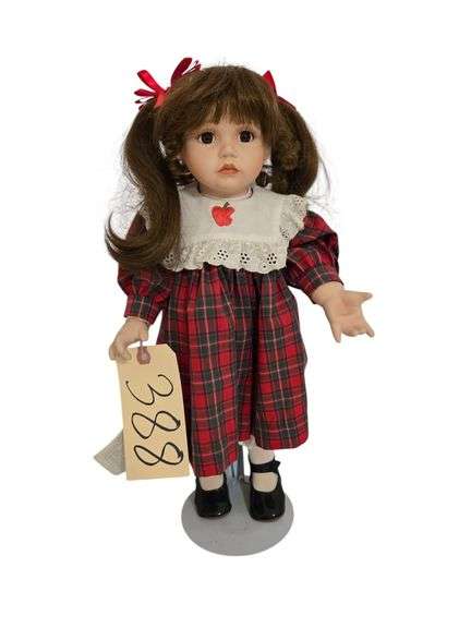 ANN TIMMERMAN “APPLE DUMPLING” AP615B PORCELAIN DOLL APPROX. 17.5” TALL image