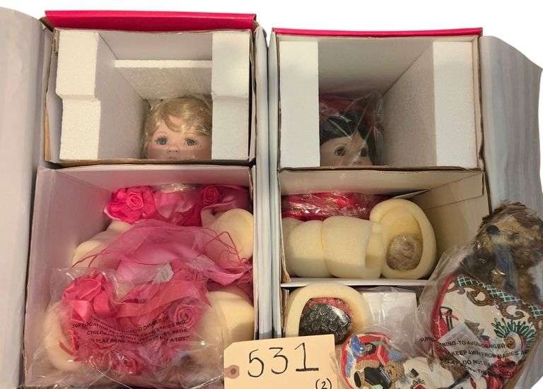 2 MARIE OSMOND DOLLS APPROX. 15” SITTING NEW IN BOX: “BABY ANNETTE HOLIDAY”, “FRIENDSHIP” image