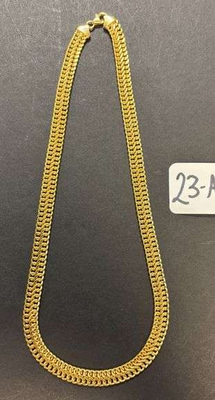 MARKED 14K GOLD ITALY NECKLACE - 12.23 GRAMS image