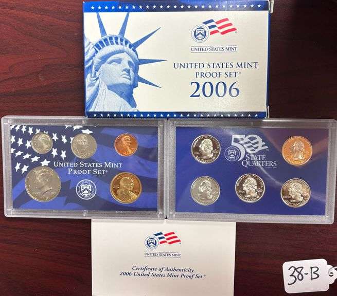 UNITED STATES MINT PROOF SET, STATE QUARTERS PROOF SET, 2006, IN BOX W/ COA image