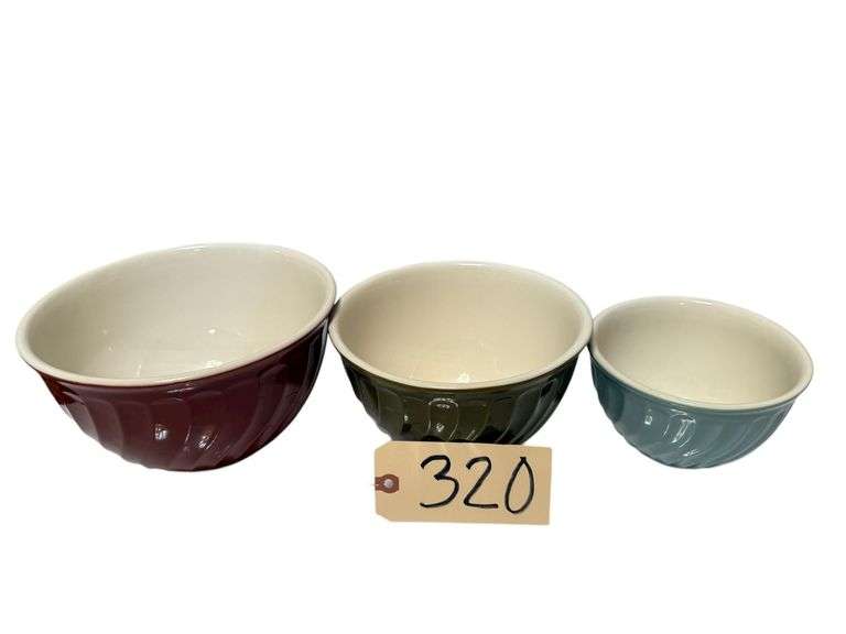 TRICOLOR NESTING BOWLS: BLUE, GREEN, RED image