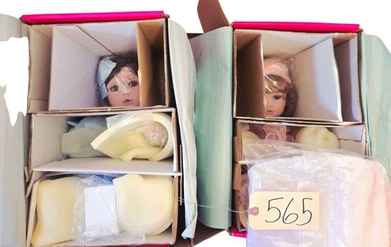2 MARIE OSMOND PORCELAIN DOLLS: “SERENITY”, “KATIE SUE” - BOTH APPROX. 13” image