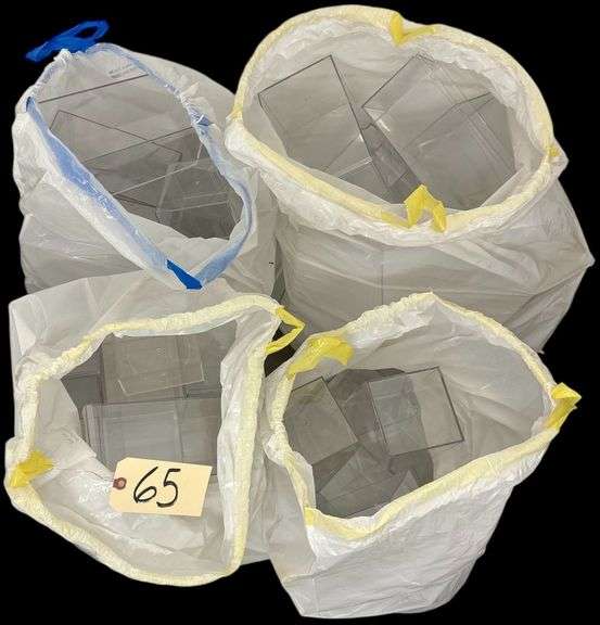 FOUR BAGS OF CLEAR ACRYLIC SMALLER SIZE DISPLAY BOXES image