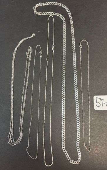 5 STERLING SILVER 925 NECKLACES - 1.23 TROY OZ, 38.28 GRAMS image