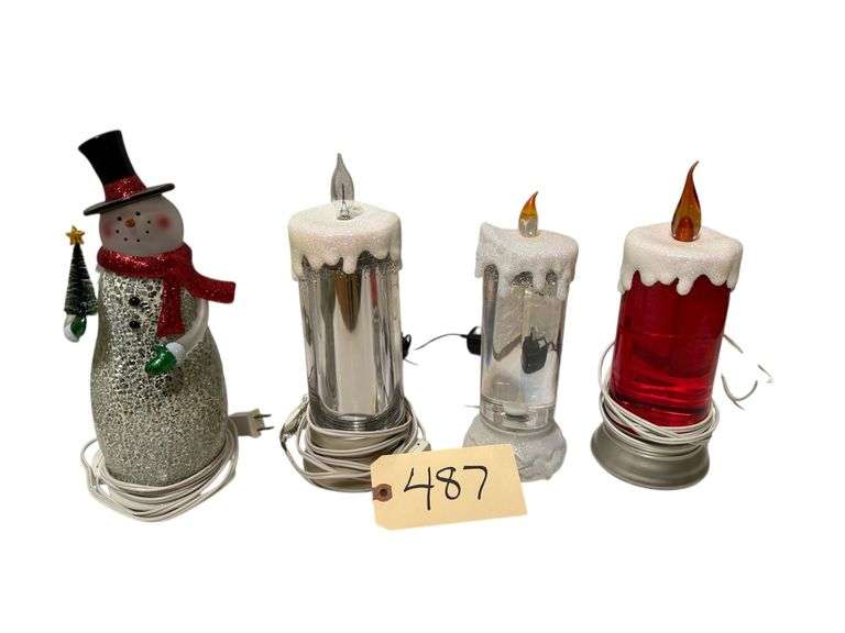 ELECTRIC SNOWMAN, 3 ELECTRIC CANDLES image