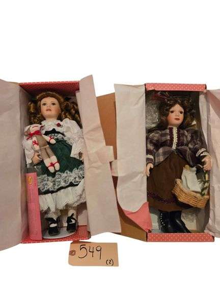 2 PARADISE GALLERIES PORCELAIN DOLLS APPROX. 14”: “EMILY” AND “MARGIE” image