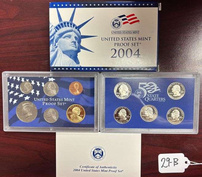 UNITED STATES MINT PROOF SET, STATE QUARTERS PROOF SET, 2004, IN BOX W/ COA image