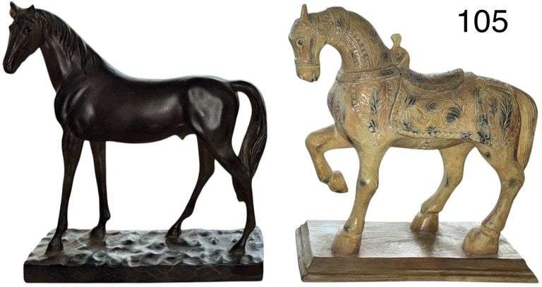 2 HORSE FIGURINES - 1 2011 BOMBAY, 1 OTHER image