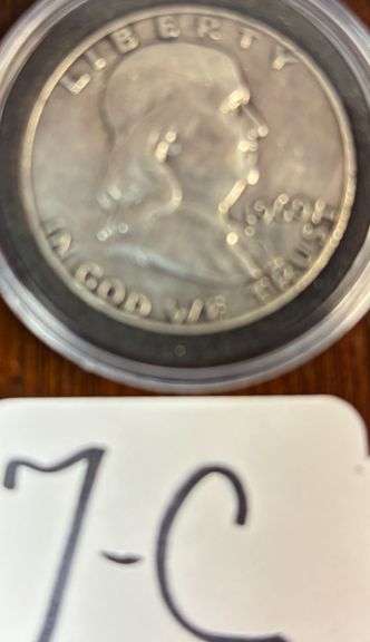 BENJAMIN FRANKLIN SILVER HALF DOLLAR, 1960, GOOD DETAIL image