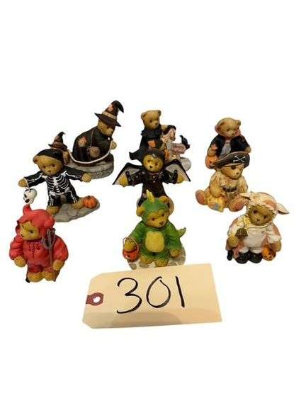LOT OF 9 CHERISHED TEDDY HALLOWEEN FIGURINES image