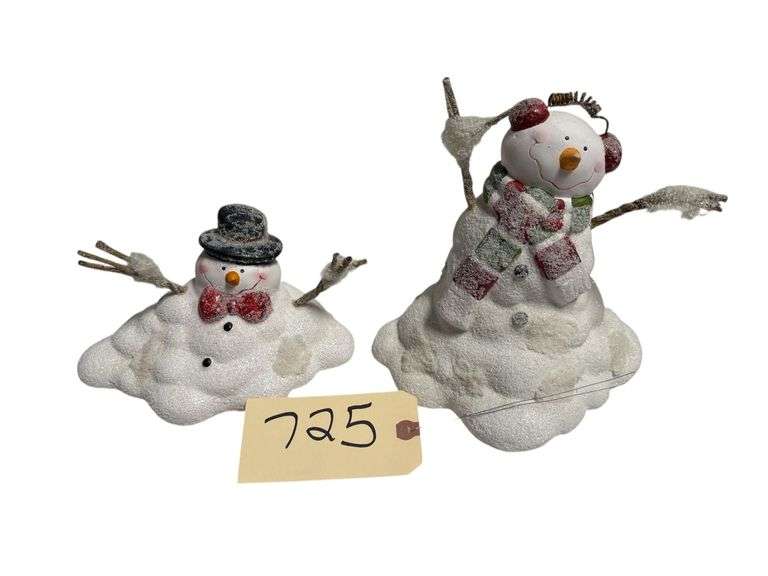 PAIR OF "MELTING SNOWMEN" BY VALERIE PARR HILL, IN BOX image