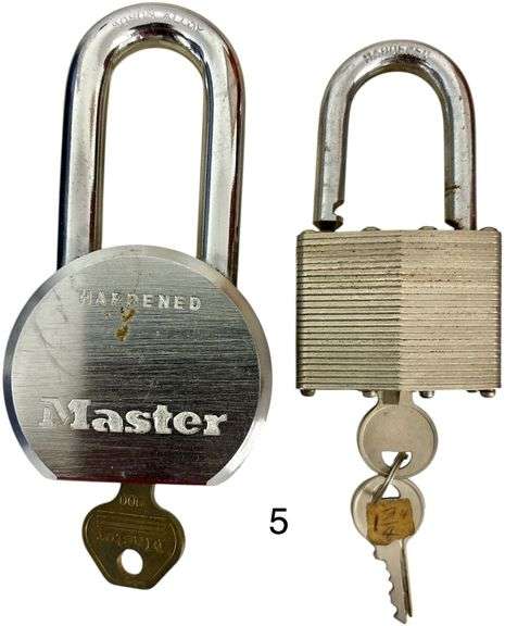 2 LOCKS W/ KEYS TO INCLUDE 1 MASTER LOCK BRAND image
