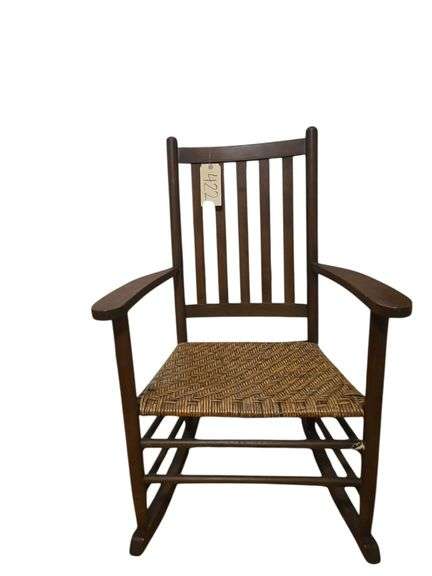 WOODEN ROCKER W/ WOVEN SEAT image