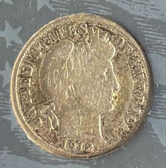 SILVER BARBER DIME, 1912-D, GOOD DETAIL image